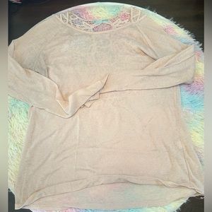 Pink XLarge crochet long sleeve top